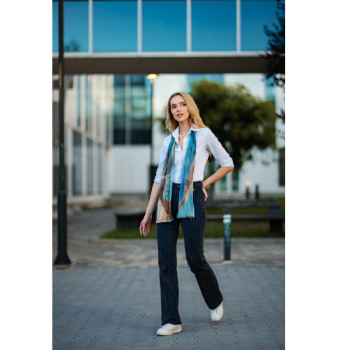 Young woman posing for an urban outdoor portrait in Denver